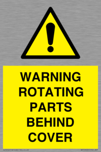 WARNING ROTATING PARTS BEHIND COVER